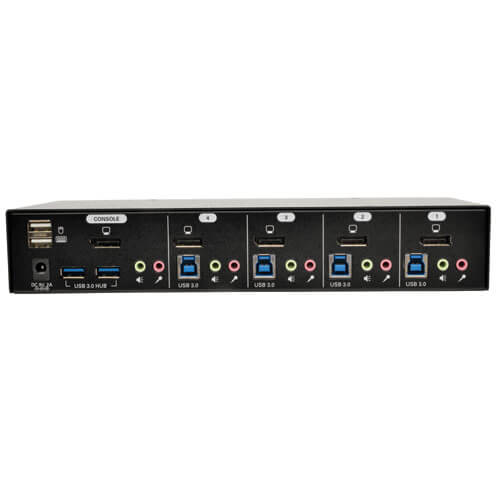 TRIPPLITE B004-DPUA4-K  4-Port DisplayPort KVM Switch with Audio, Cables and USB 3.0 SuperSpeed Hub - Image 3