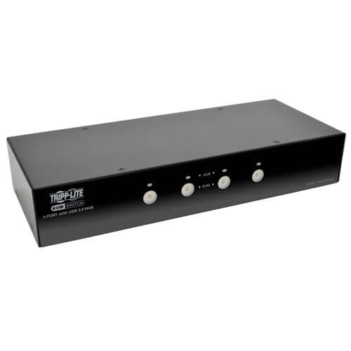 TRIPPLITE B004-DPUA4-K  4-Port DisplayPort KVM Switch with Audio, Cables and USB 3.0 SuperSpeed Hub