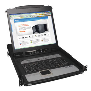 TRIPPLITE B020-U08-19-IP NetDirector 8-Port 1U Rack-Mount Console KVM Switch with 19" LCD and IP Remote Access