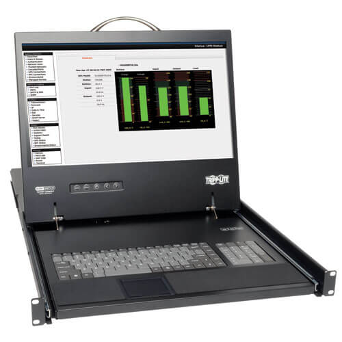 TRIPPLITE B070-008-19 NetCommander 8-Port Cat5 1U Rack-Mount Console KVM Switch with 19" LCD
