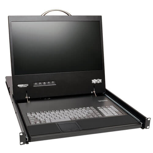 TRIPPLITE B070-008-19-IP NetCommander 8-Port Cat5 1U Rack-Mount 1+1 User Console KVM Switch with 19-in. LCD and IP Remote Access