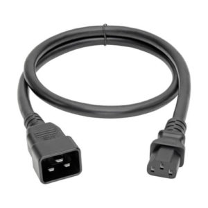 TRIPPLITE P032-003 C20 to C13 Power Cable for Computer - Heavy Duty, 15A, 100-250V, 14 AWG, 3 ft.