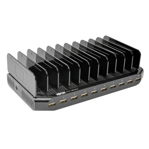 TRIPPLITE U280-010-ST-CEE 10-Port USB Charging Station with Adjustable Storage, 12V 8A (96W) USB Charger Output