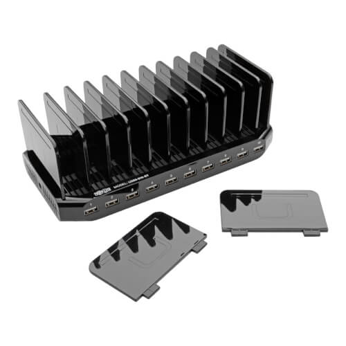 TRIPPLITE U280-010-ST-CEE 10-Port USB Charging Station with Adjustable Storage, 12V 8A (96W) USB Charger Output - Image 4