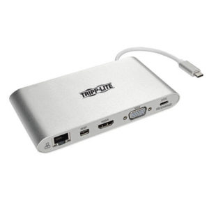 TRIPPLITE U442-DOCK1 USB-C Docking Station with HDMI, VGA, mDP, USB-A, Gb Ethernet, SD, 3.5 mm & PD Charging, Thunderbolt 3 Compatible, 4K