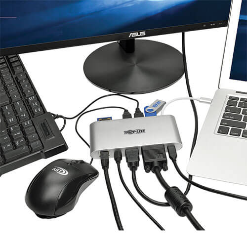 TRIPPLITE U442-DOCK1 USB-C Docking Station with HDMI, VGA, mDP, USB-A, Gb Ethernet, SD, 3.5 mm & PD Charging, Thunderbolt 3 Compatible, 4K - Image 5
