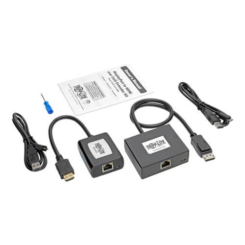 Micro-HDMI to HDMI over Cat5/Cat6 Active Extender Kit, 1080p 60 Hz, USB  Powered, Up to 125 ft.