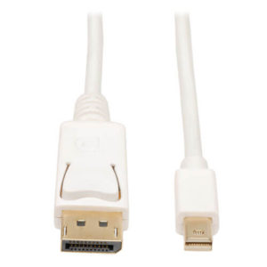 TRIPPLITE P583-006 Mini DisplayPort to DisplayPort 4K @ 60 Hz Adapter (M/M), 4096 x 2160 (4K x 2K) @ 60 Hz, White, 6 ft.