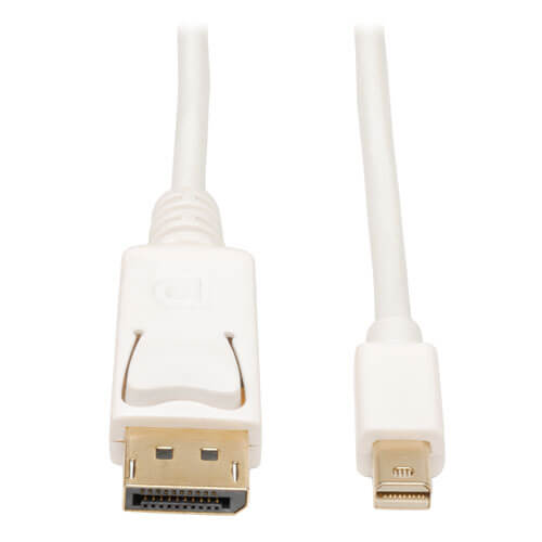 TRIPPLITE P583-006 Mini DisplayPort to DisplayPort 4K @ 60 Hz Adapter (M/M), 4096 x 2160 (4K x 2K) @ 60 Hz, White, 6 ft.