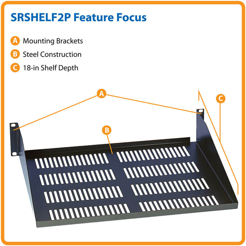 TRIPPLITE SRSHELF2P SmartRack 2U Cantilever Fixed Shelf - Image 2