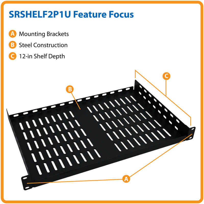 TRIPPLITE SRSHELF2P1U SmartRack 1U Cantilever Fixed Shelf - Image 2