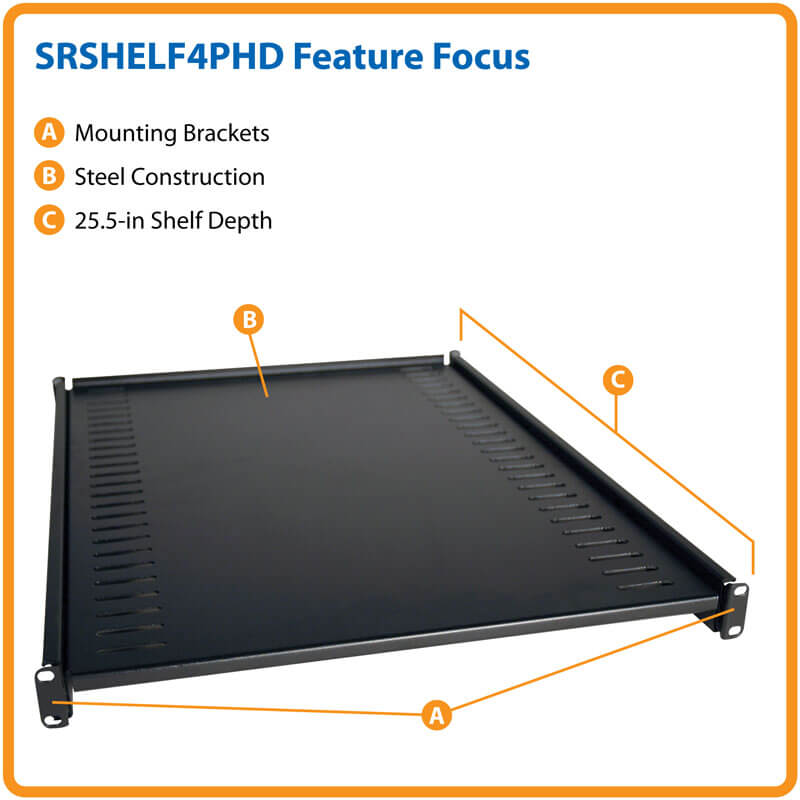 TRIPPLITE SRSHELF4PHD SmartRack Heavy-Duty Fixed Shelf - Image 2