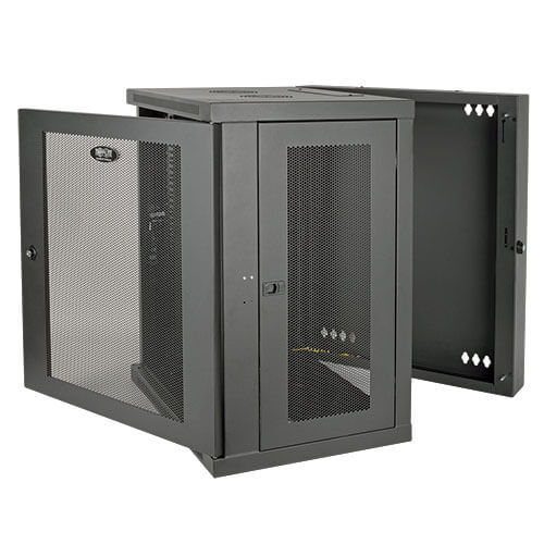 TRIPPLITE SmartRack 15U Low-Profile Switch-Depth Wall-Mount Rack Enclosure Cabinet, Hinged Back - Image 2