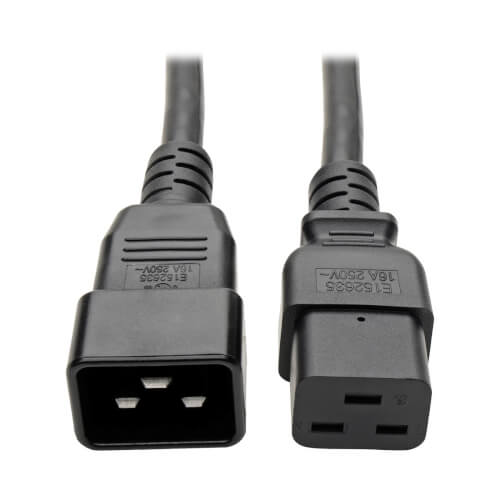 TRIPPLITE P036-006-15A Power Extension Cord, C19 to C20 - Heavy Duty, 15A, 250V, 14 AWG, 6 ft., Black - Image 2