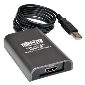 TRIPPLITE U244-001-HDMI-R USB 2.0 to HDMI Dual/Multi-Monitor External Video Graphics Card Adapter, 128 MB SDRAM, 1920 x 1080 (1080p) @ 60hz