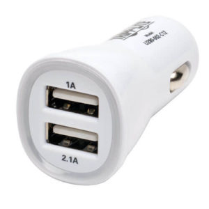 TRIPPLITE U280-002-C12 Dual-Port USB Tablet / Phone Car Charger, 5V 3.1A / 15.5W