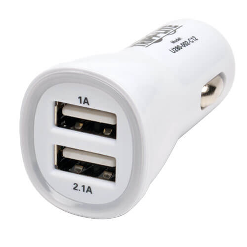 TRIPPLITE U280-002-C12 Dual-Port USB Tablet / Phone Car Charger, 5V 3.1A / 15.5W