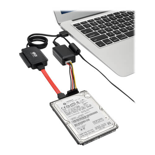 TRIPPLITE U338-06N USB 3.0 SuperSpeed to SATA/IDE Adapter with Built-In USB Cable, 2.5 in., 3.5 in. and 5.25 in. Hard Drives - Image 3