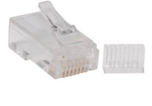 TRIPPLITE N230-100 Cat6 RJ45 Modular Connector Plug with Load Bar, Solid/Stranded Conductor Round Cat6 Wire, 100-pack