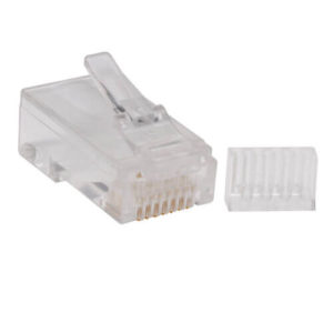 TRIPPLITE N230-100 Cat6 RJ45 Modular Connector Plug with Load Bar, Solid/Stranded Conductor Round Cat6 Wire, 100-pack