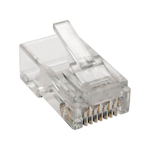 TRIPPLITE N230-100-STR Cat6 RJ45 Modular Plug for Round Stranded UTP Conductor 4-Pair, 100 Pack - Image 2