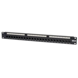 TRIPPLITE N254-024 24-Port 1U Rack-Mount Cat6/Cat5 Feedthrough Patch Panel, RJ45 Ethernet