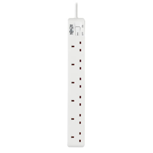 TRIPPLITE PS6B18 6-Outlet Power Strip - British BS1363A Outlets, 220-250V AC, 13A, 1.8 m Cord, BS1363A Plug, White - Image 2