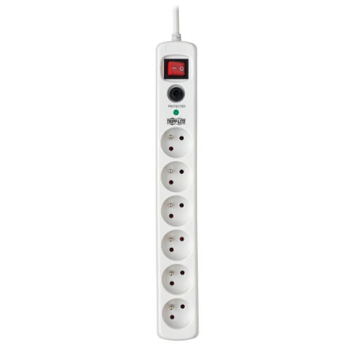 TRIPPLITE TLP6F18 6-Outlet Surge Protector - French Type E Outlets, 220-250V AC, 16A, 1.8 m Cord, Type E Plug, White - Image 2