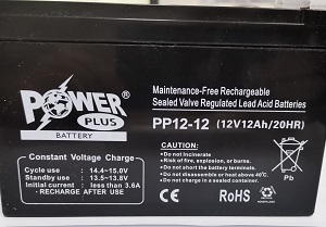 POWERPLUS PP12-12 SEALED VALVE REGULATED LEAD ACID BATTERY 12V 12AH - Image 3