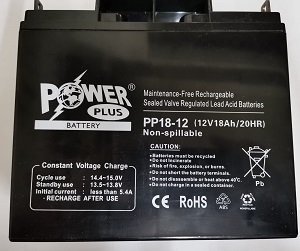 POWERPLUS PP18-12 SEALED LEAD ACID BATTERY 12V 18AH