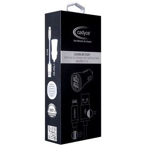 CADYCE CA-CCL1 3.4A DUAL CAR CHARGER with LIGHTNING CABLE 1m