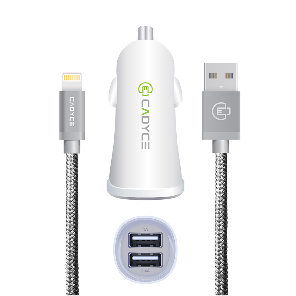 CADYCE CA-CCL1 3.4A DUAL CAR CHARGER with LIGHTNING CABLE 1m - Image 2