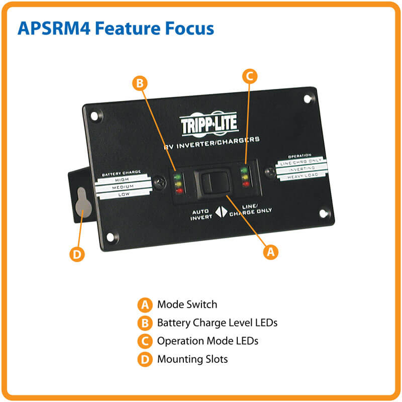 TRIPPLITE APSRM4 Remote Control Module for Tripp Lite PowerVerter Inverters and Inverter/Chargers - Image 2