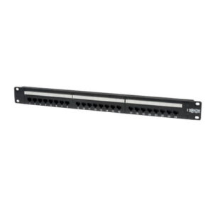 TRIPPLITE N252-024  24-Port 1U Rack-Mount Cat6/Cat5 110 Patch Panel, 568B, RJ45 Ethernet