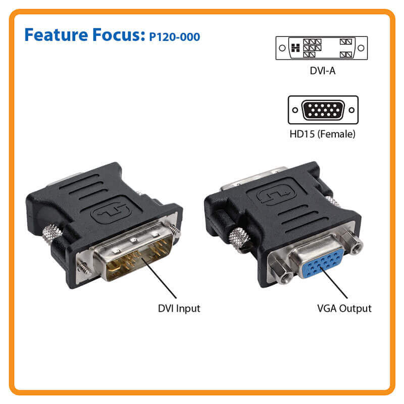 TRIPPLITE P120-000 DVI to VGA Video Adapter (DVI-A to HD15 M/F) - Image 6