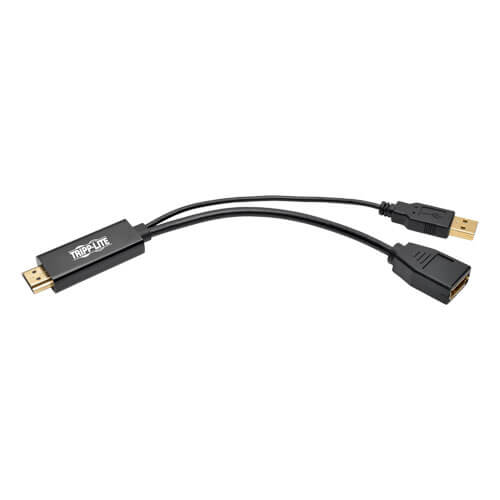 TRIPPLITE P130-06N-DP-V2 4K HDMI to DisplayPort Active Adapter Video Converter with USB Power, HDMI to DisplayPort (M/F), 4K 30Hz,15.24cm - Image 3