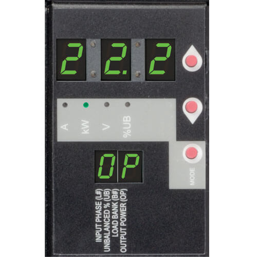 TRIPPLITE PDU3XMV6G32 3-Phase Local Metered PDU, 23kW, 42 208-240V outlets (36 C13, 6 C19), IEC309 32A Red (3P+N+E) 360-415V Input, 0u vertical - Image 2