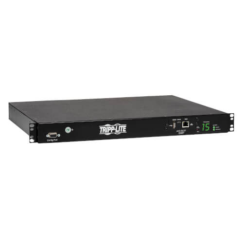 TRIPPLITE PDUMH15HVATNET 2.4kW Single-Phase Switched ATS PDU, Two 200-240V C14 Inlets, 10 C13 Outputs, 1U