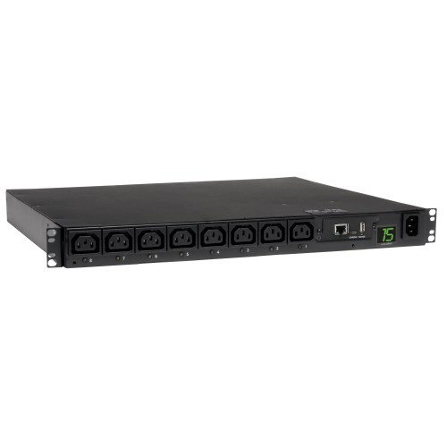 TRIPPLITE PDUMH15HVNET 2.5kW Single-Phase 208/230V Switched PDU 8 C13 Outlets, C14 Input 2m Cord, 1U Rack-Mount