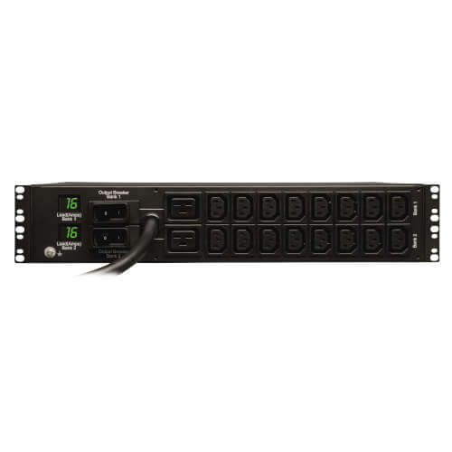 TRIPPLITE PDUMH32HV Local Metered PDU, 230V Outlets (2-C19, 16-C13), IEC-309 230V 32A Blue, 12 ft. (3.66 m) Cord, 2U Rack-Mount, TAA - Image 2