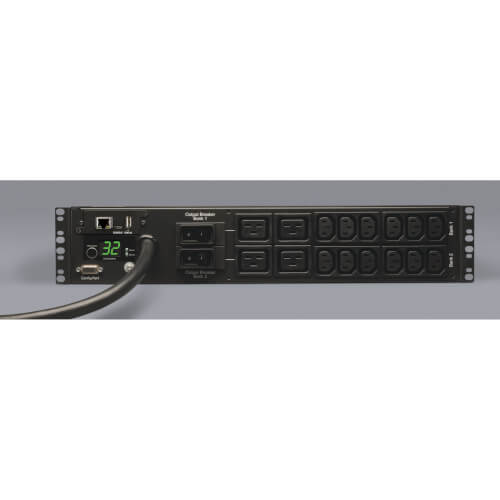TRIPPLITE PDUMNH32HV Monitored PDU 230V Outlets (12-C13, 4-C19), IEC-309 32A Blue, 12 ft. (3.66 m) Cord, 2U Rack-Mount - Image 2