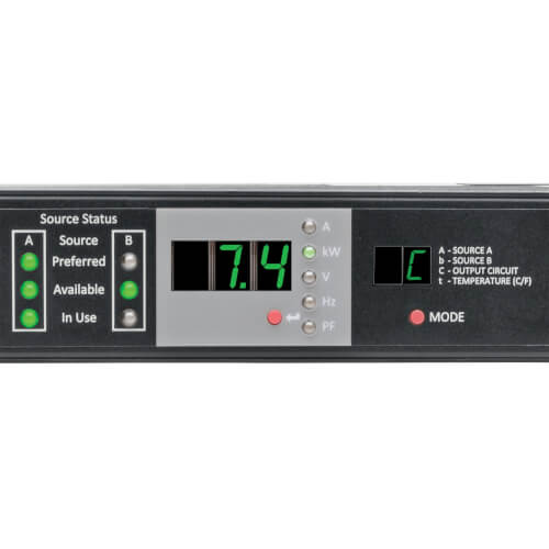TRIPPLITE PDUMNH32HVAT Monitored ATS PDU, Two 32A IEC309 32A Blue Inputs, 1 IEC309 32A Outlet, 1U - Image 4