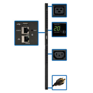 TRIPPLITE PDUMV20HVNETLX 3.7kW Single-Phase Switched PDU - LX Interface, 208/230V Outlets (20 C13 & 4 C19), C20/L6-20P