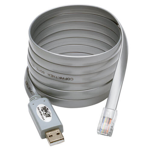 TRIPPLITE U209-006-RJ45-X USB-A to RJ45 Serial Rollover Cable (M/M) - Cisco Compatible, 250 Kbps, 1.83m Gray