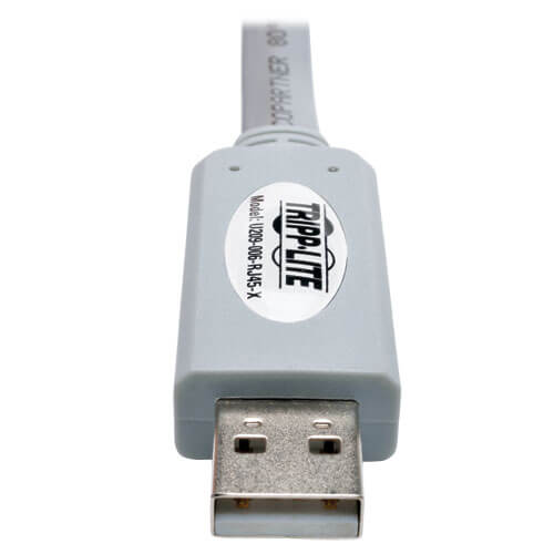 TRIPPLITE U209-006-RJ45-X USB-A to RJ45 Serial Rollover Cable (M/M) - Cisco Compatible, 250 Kbps, 1.83m Gray - Image 4