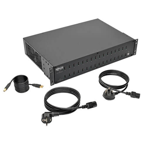 TRIPPLITE U280-032-RMINT 32-Port USB Charging Station with Syncing, 230V, 5V 80A (400W) USB Charger Output, 2U Rack-Mount - Image 7