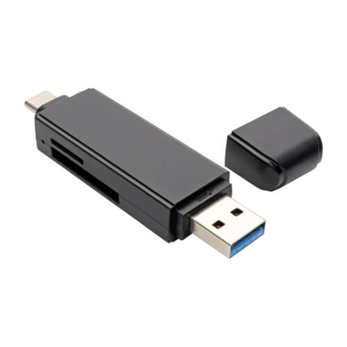 TRIPPLITE U452-000-SD-A USB-C Memory Card Reader, 2-in-1 USB-A/USB-C, USB 3.1 Gen 1