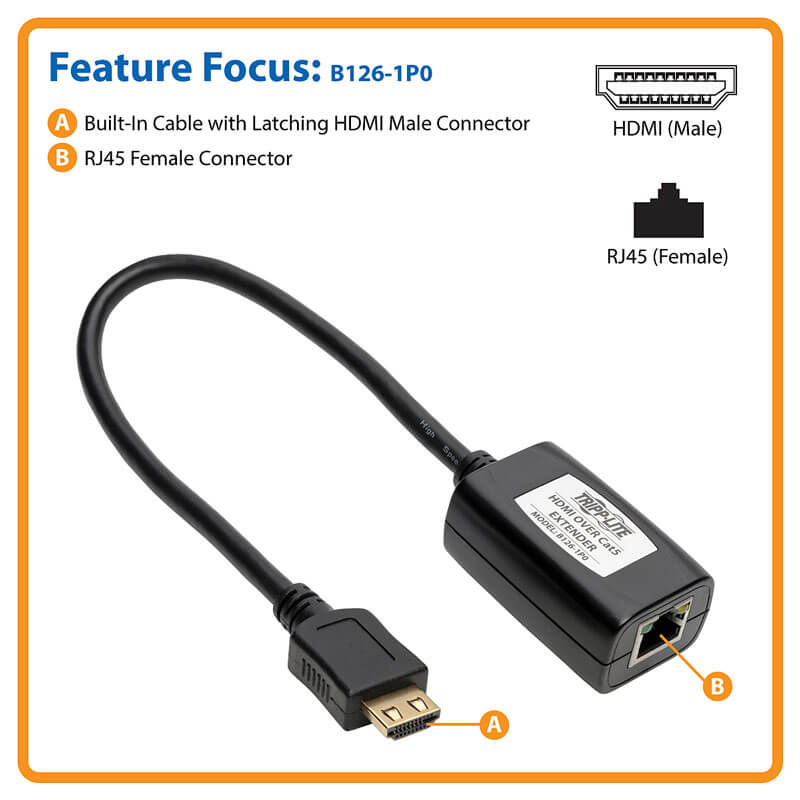TRIPPLITE B126-1P0 HDMI over Cat5/6 Passive Extender, Box-Style Remote Receiver for Video/Audio, Up to 30M - Image 5