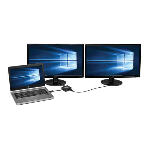 TRIPPLITE B156-002-HD-V2 2-Port DisplayPort to HDMI Multi-Monitor Splitter MST Hub 4K 60Hz UHD DP1.2 - Image 3