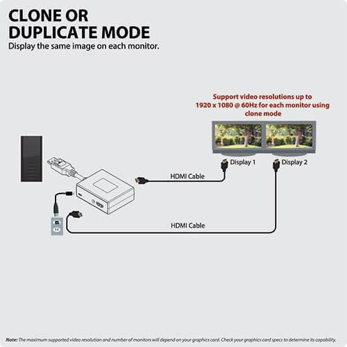 TRIPPLITE B156-002-HD-V2 2-Port DisplayPort to HDMI Multi-Monitor Splitter MST Hub 4K 60Hz UHD DP1.2 - Image 7